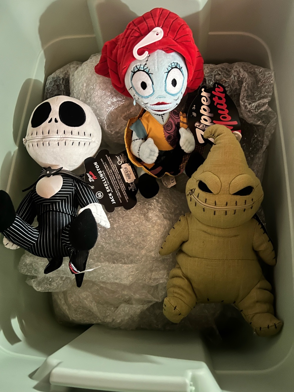Brand new Disney Nightmare Before Christmas  Zippermouth 9" Plush 3 Figures